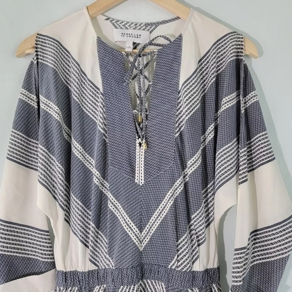 10 Crosby Derek Lam Chevron midi dress size 8 nwot really pretty - Picture 2 of 11